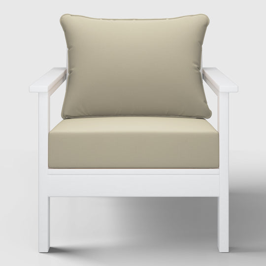 Avalon Outdoor Modern HDPE Patio Club Chairs with Deep Seat Cushions (Set of 2)