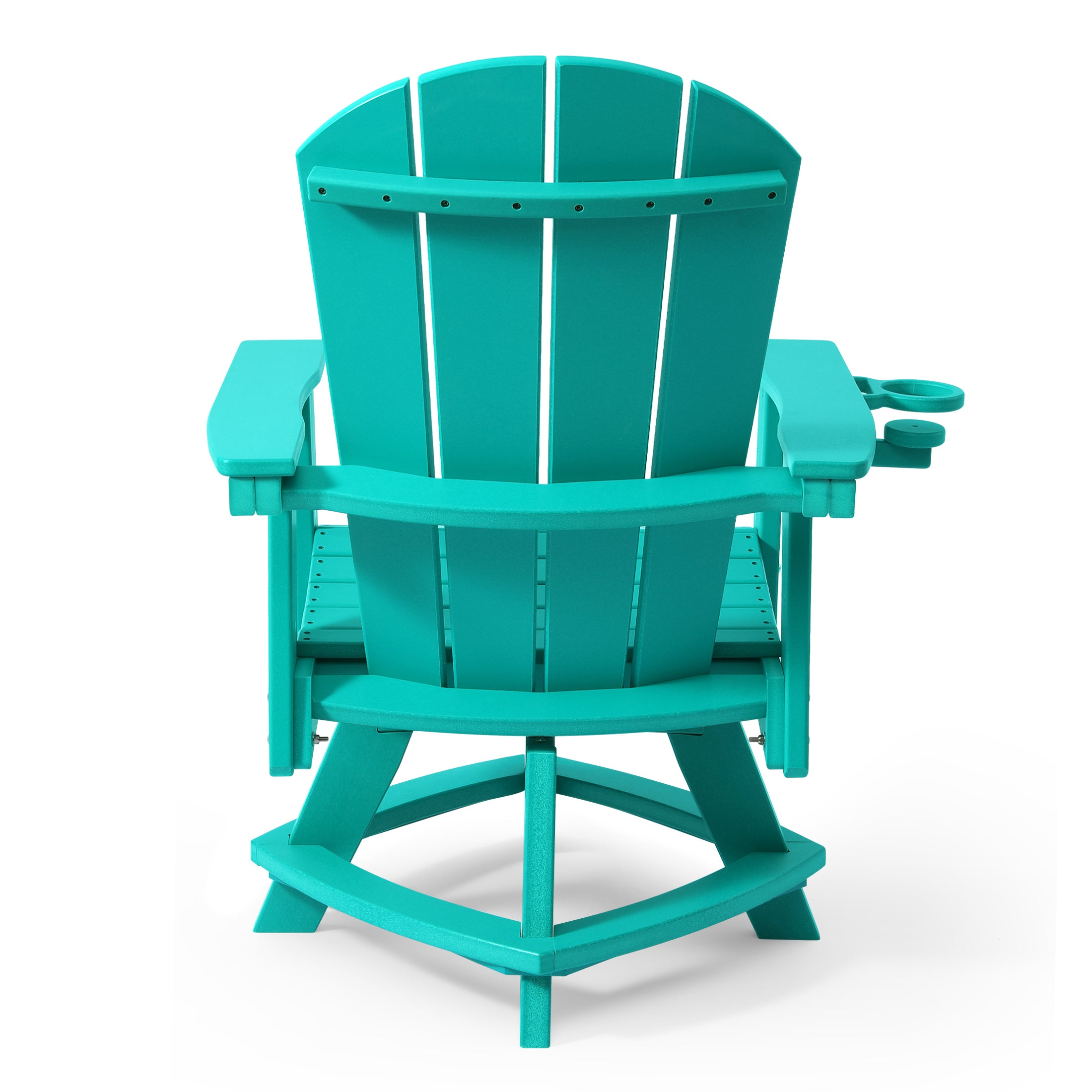 Malibu Outdoor HDPE Swivel Adirondack Patio Dining Chair With Cup Holder
