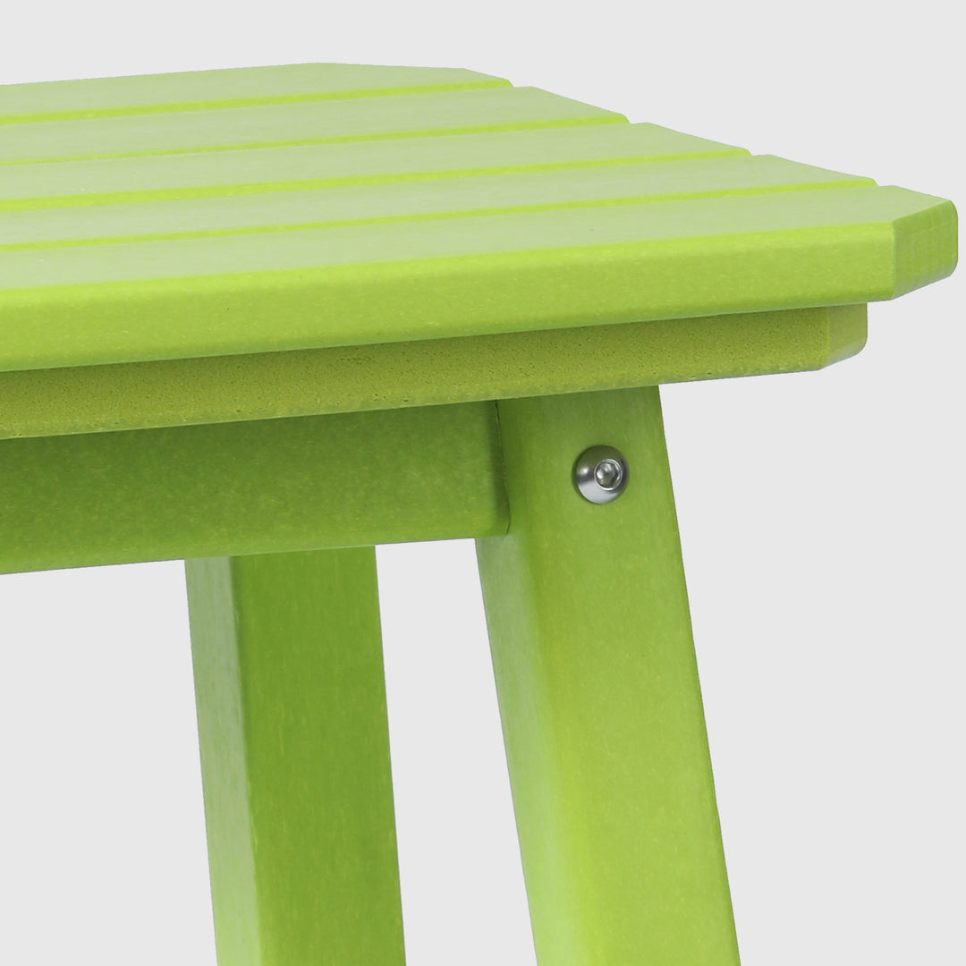 Malibu 24" HDPE Outdoor Patio Counter High Backless Square Bar Stool