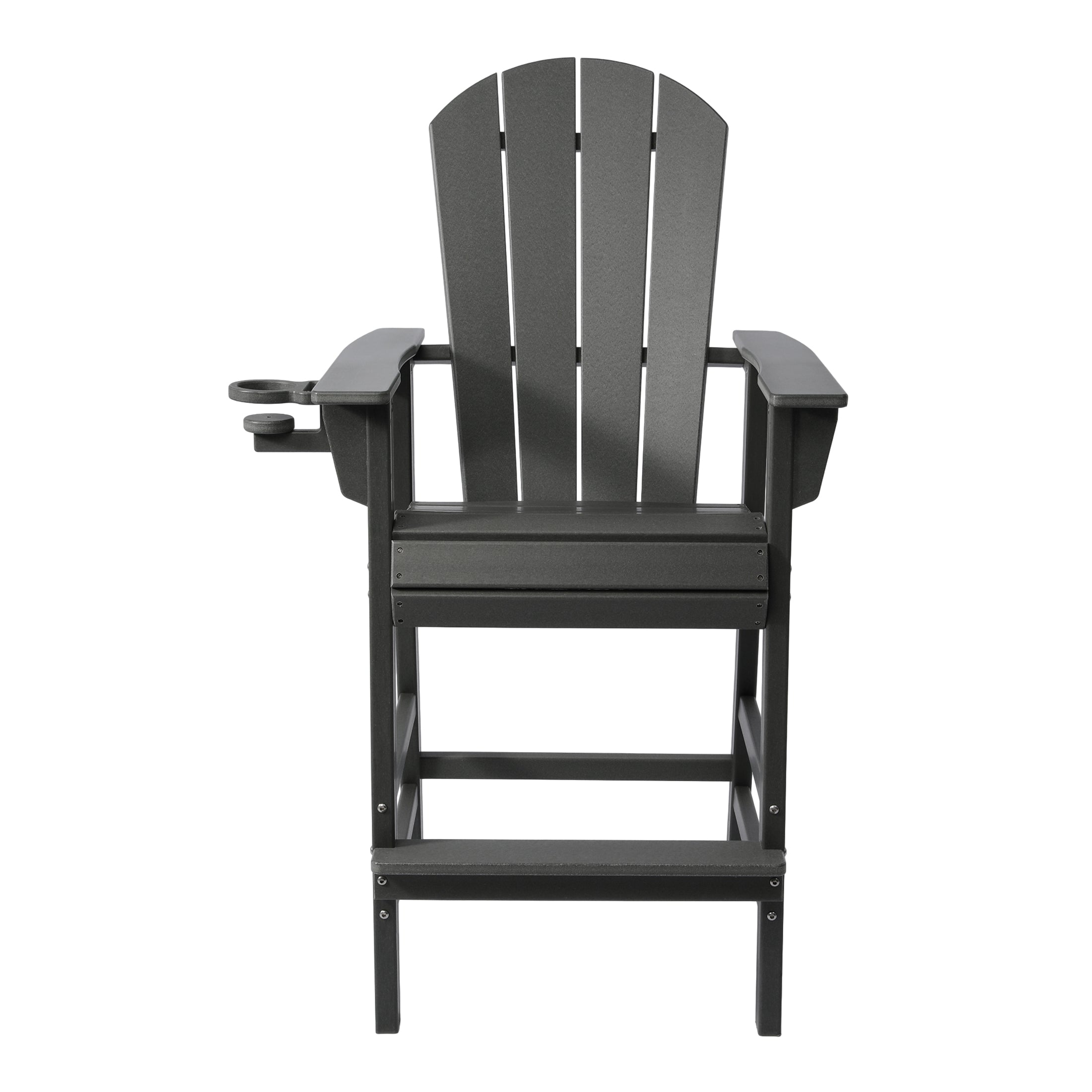 Malibu Outdoor HDPE Tall Adirondack Bar Height Chair With Cup Holder