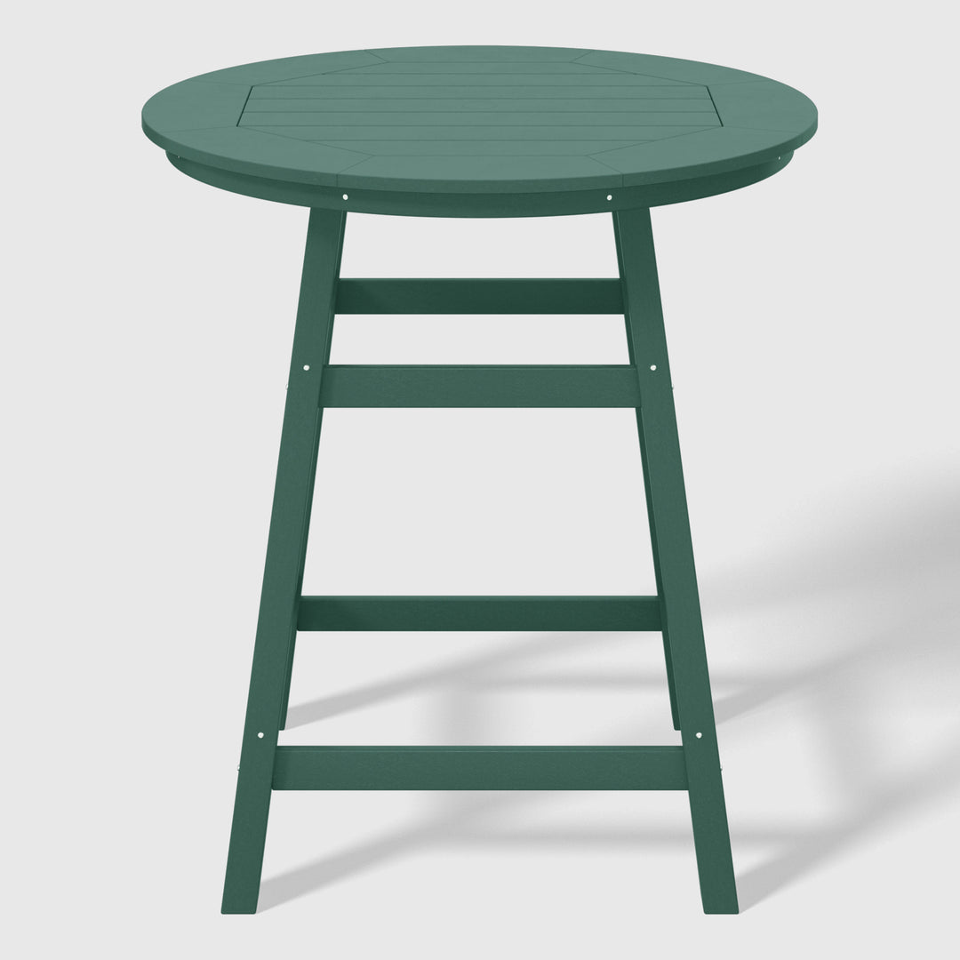 Malibu 5-Piece HDPE Outdoor Patio Dining Bar Bistro Table Set with Counter High Round Bar Stools