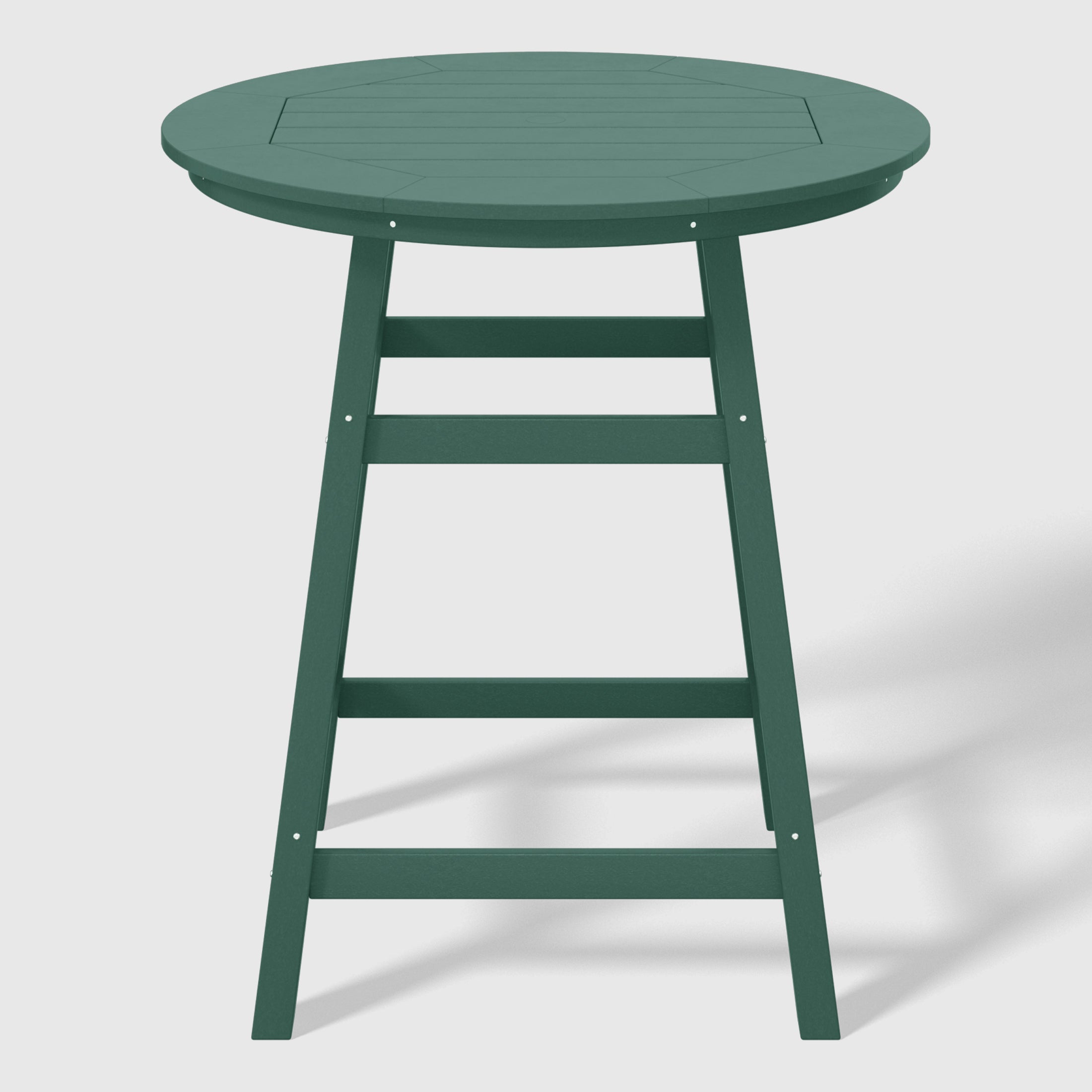 Malibu 5-Piece HDPE Outdoor Patio Dining Bar Bistro Table Set with Counter High Round Bar Stools