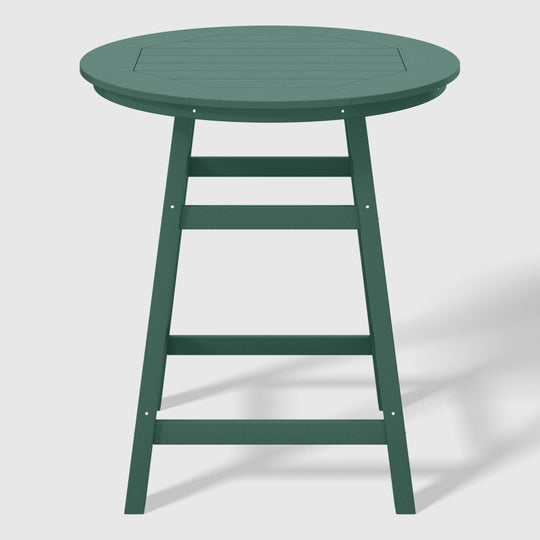 Malibu 5-Piece HDPE Outdoor Patio Dining Bar Bistro Table Set with Counter High Round Bar Stools