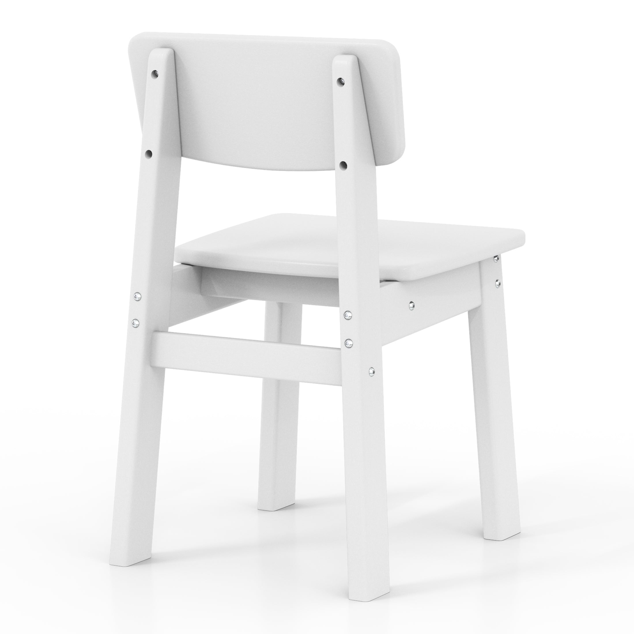 Tiny Terraces Outdoor HDPE Kids Modern Plastic Toddler Dining Chairs (Set of Two)