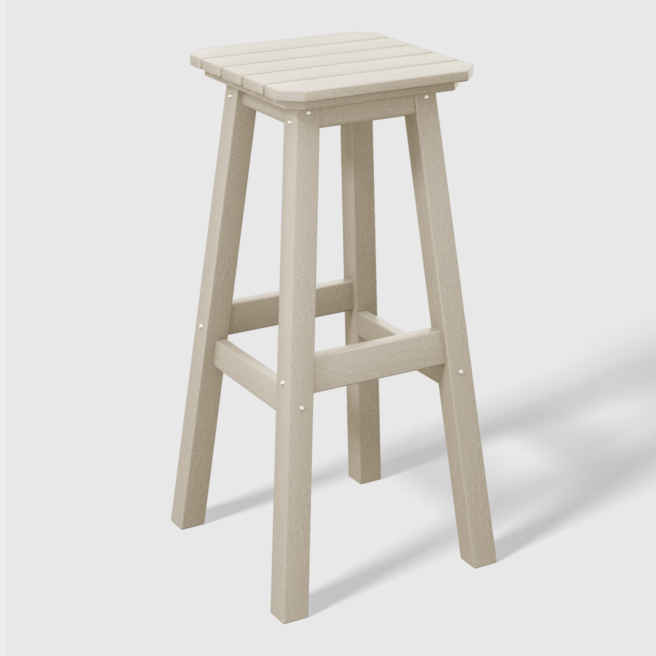 Malibu 29" HDPE Outdoor Patio Square Bar Stools (Set of 2)