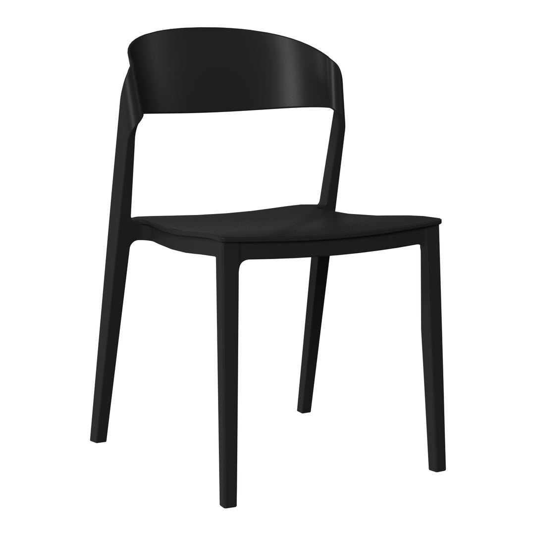 Playa Outdoor Modern Stackable Plastic Patio Bistro Dining Side Chairs (Set of 2)