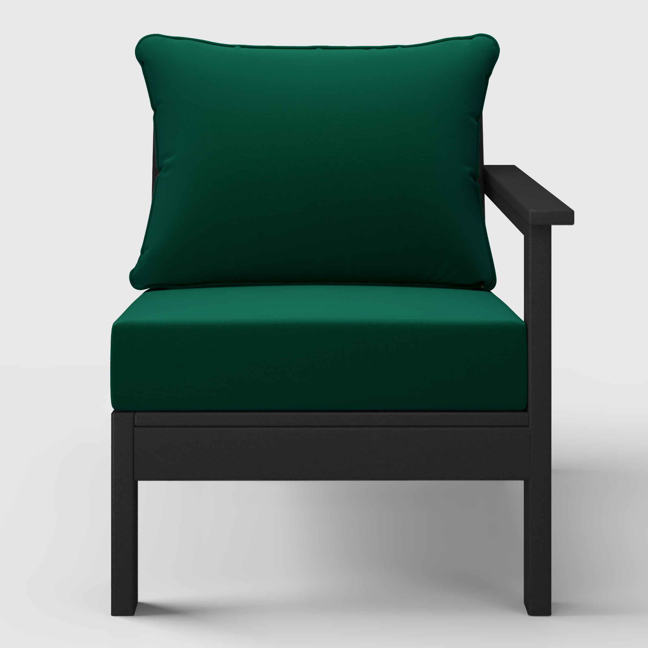 Avalon Outdoor Patio HDPE Right Arm Sectional Corner Club Chair with Patio Cushions
