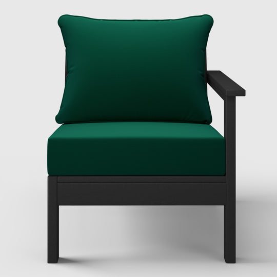Avalon Outdoor Patio HDPE Right Arm Sectional Corner Club Chair with Patio Cushions