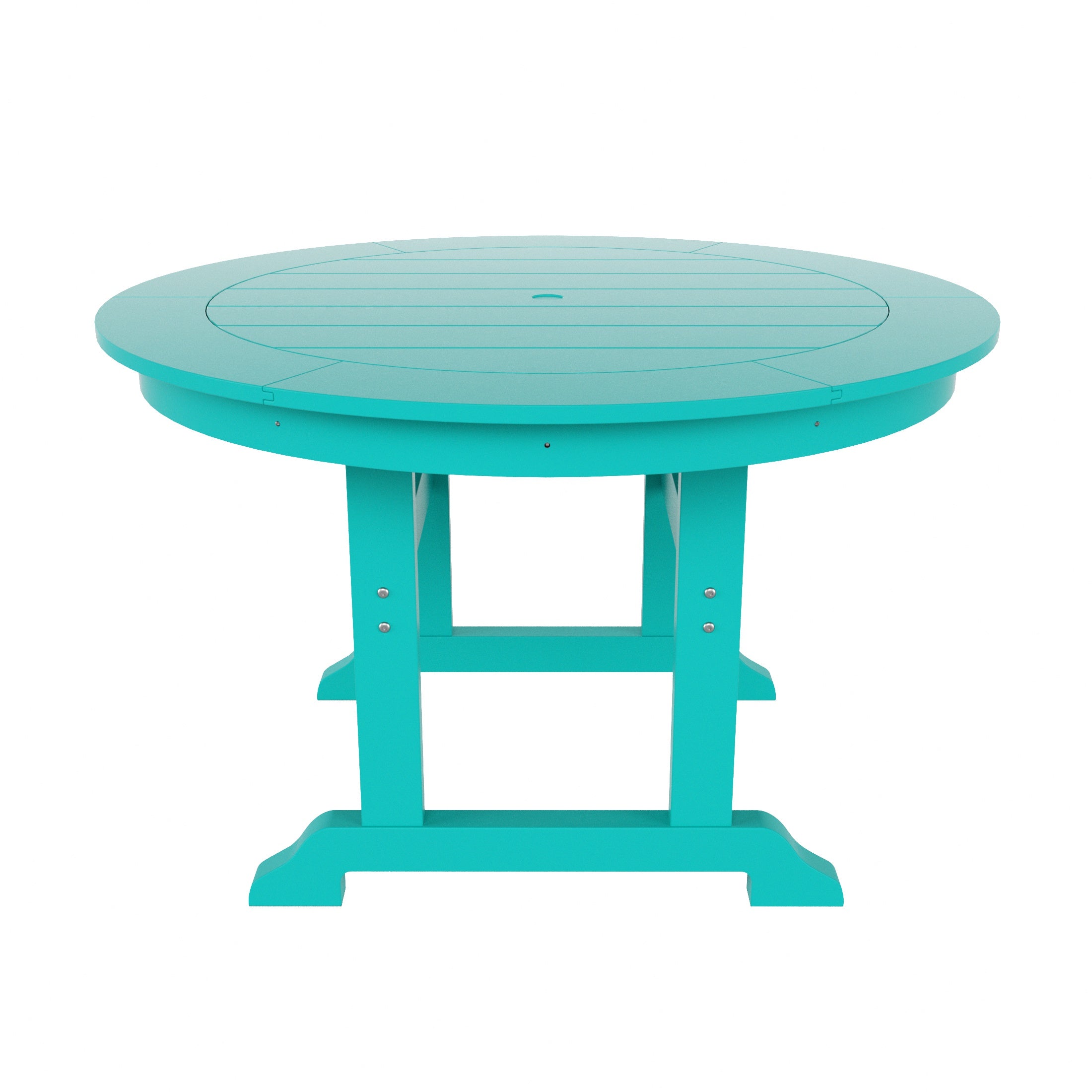 Malibu 5 Piece Outdoor Patio Dining Round Table and Curved Back Armchair Set