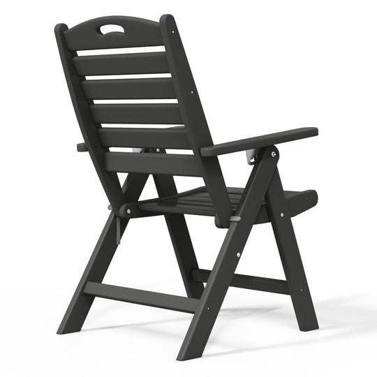 Malibu HDPE Adjustable Highback Folding Patio Dining Chair