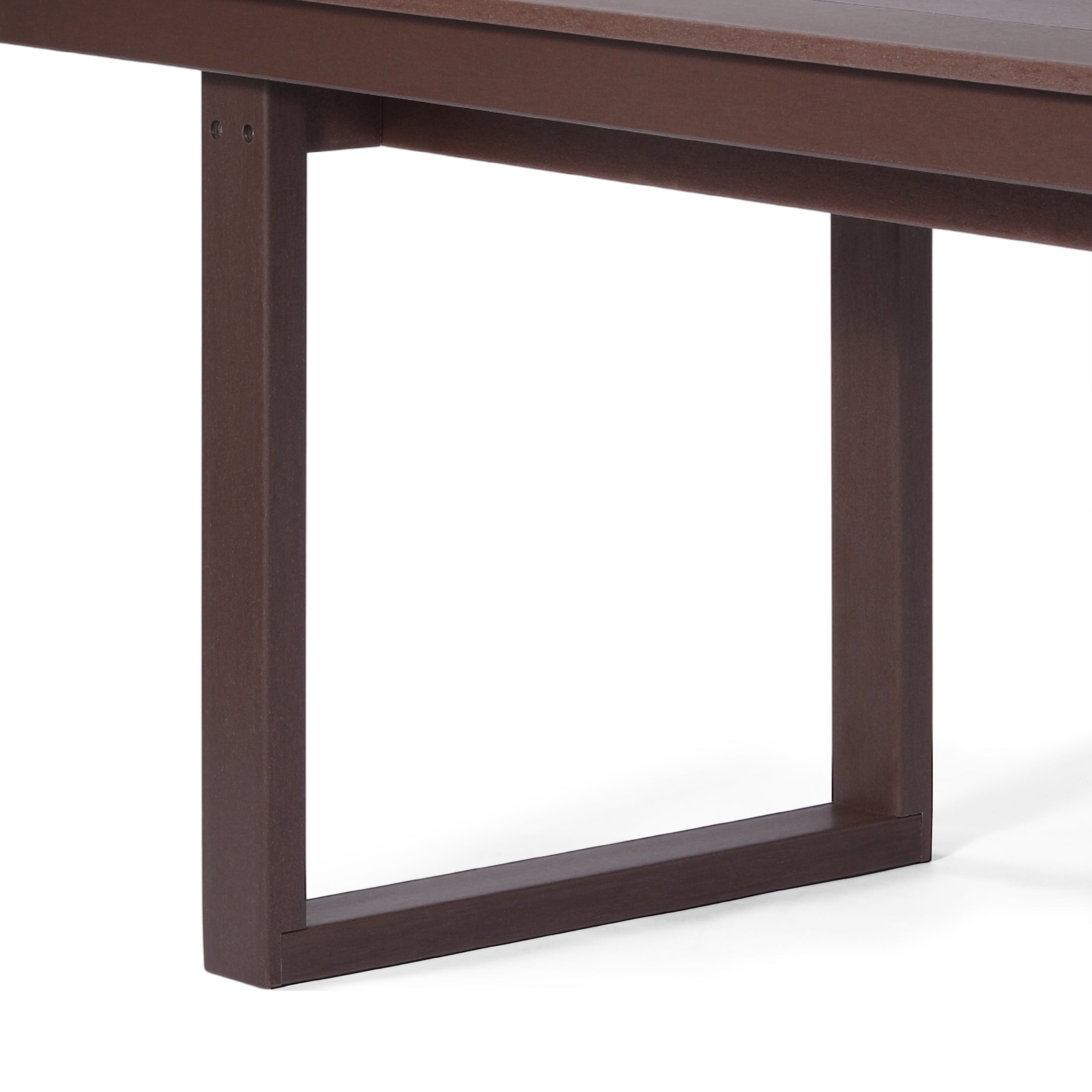 Paloma 68" Outdoor HDPE Modern Rectangular Patio Dining Table With Umbrella Hole