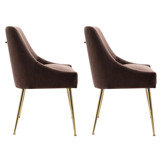 Carlo Upholstered Velvet Accent Chair (Set of 2)