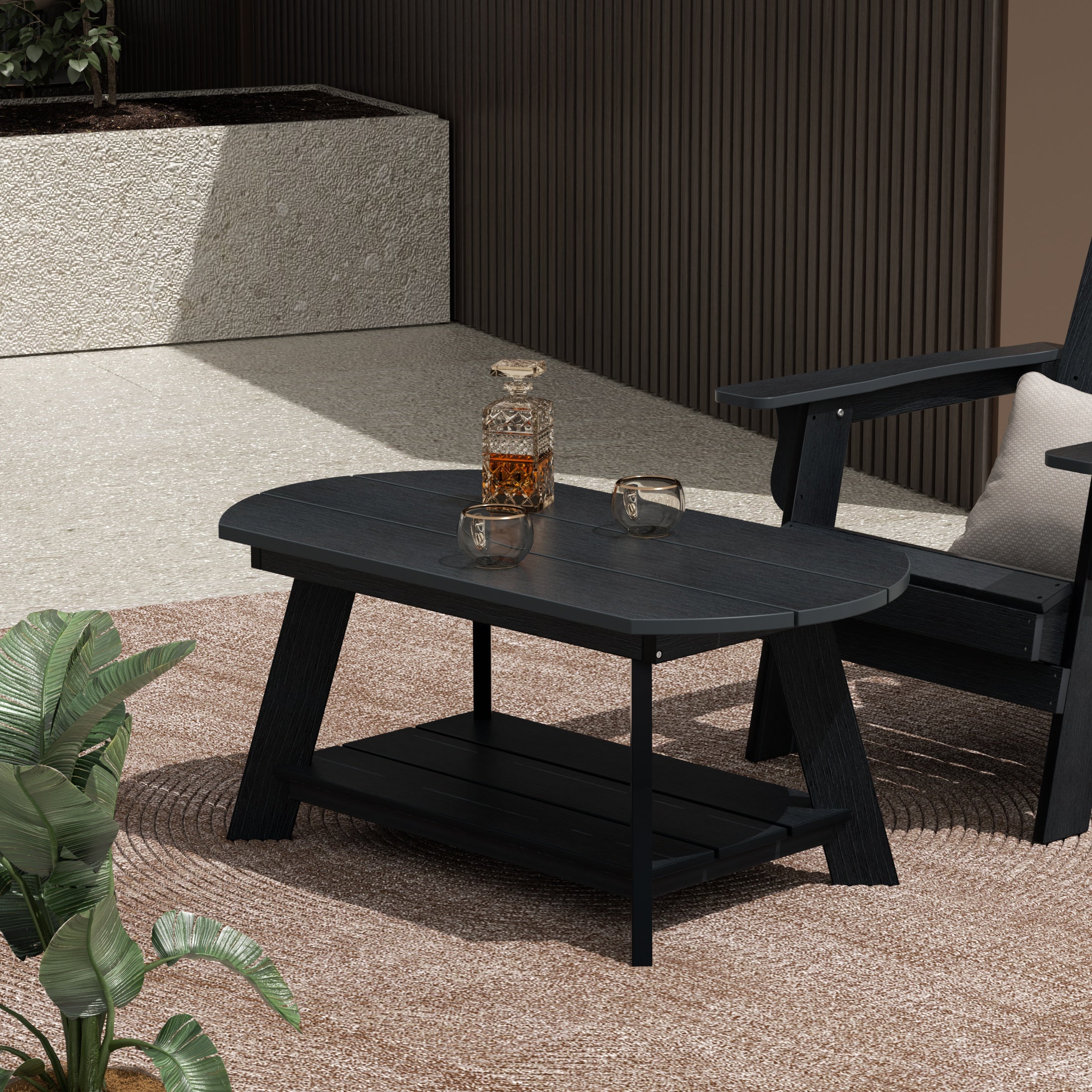 Tuscany Outdoor Patio All-weather Modern Coffee Table