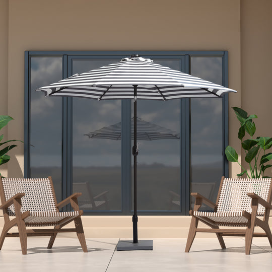 Cyrus 9 ft. Patio Solar Power LED lights Market Umbrella