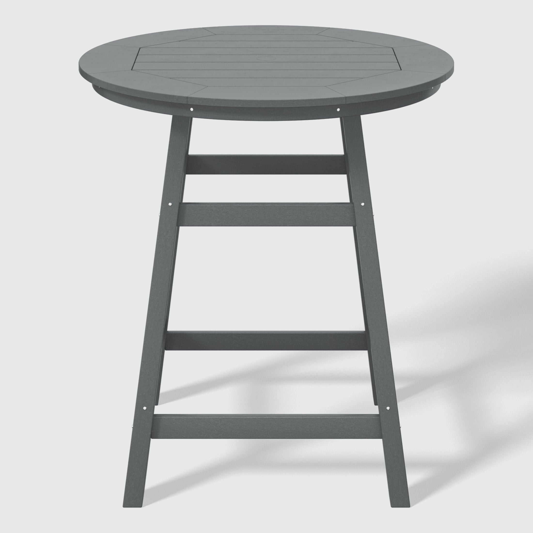 Malibu 5-Piece HDPE Outdoor Patio Dining Bar Bistro Table Set with Counter High Round Bar Stools