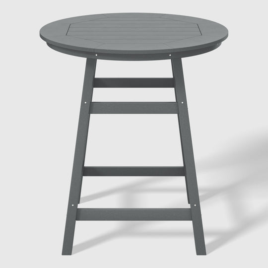 Malibu 5-Piece HDPE Outdoor Patio Dining Bar Bistro Table Set with Counter High Round Bar Stools