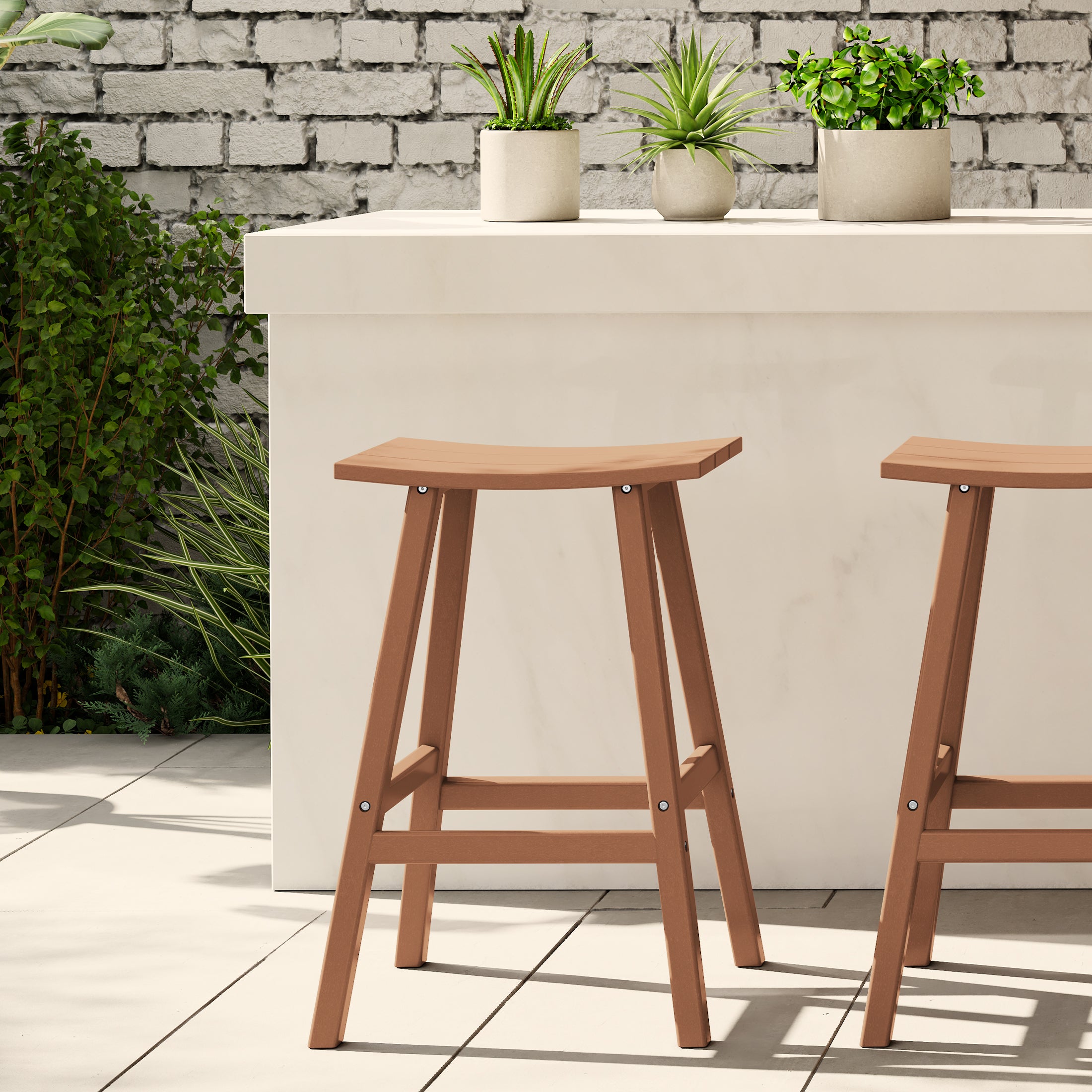Malibu 29" HDPE Outdoor Patio Bar Height Bar Stool