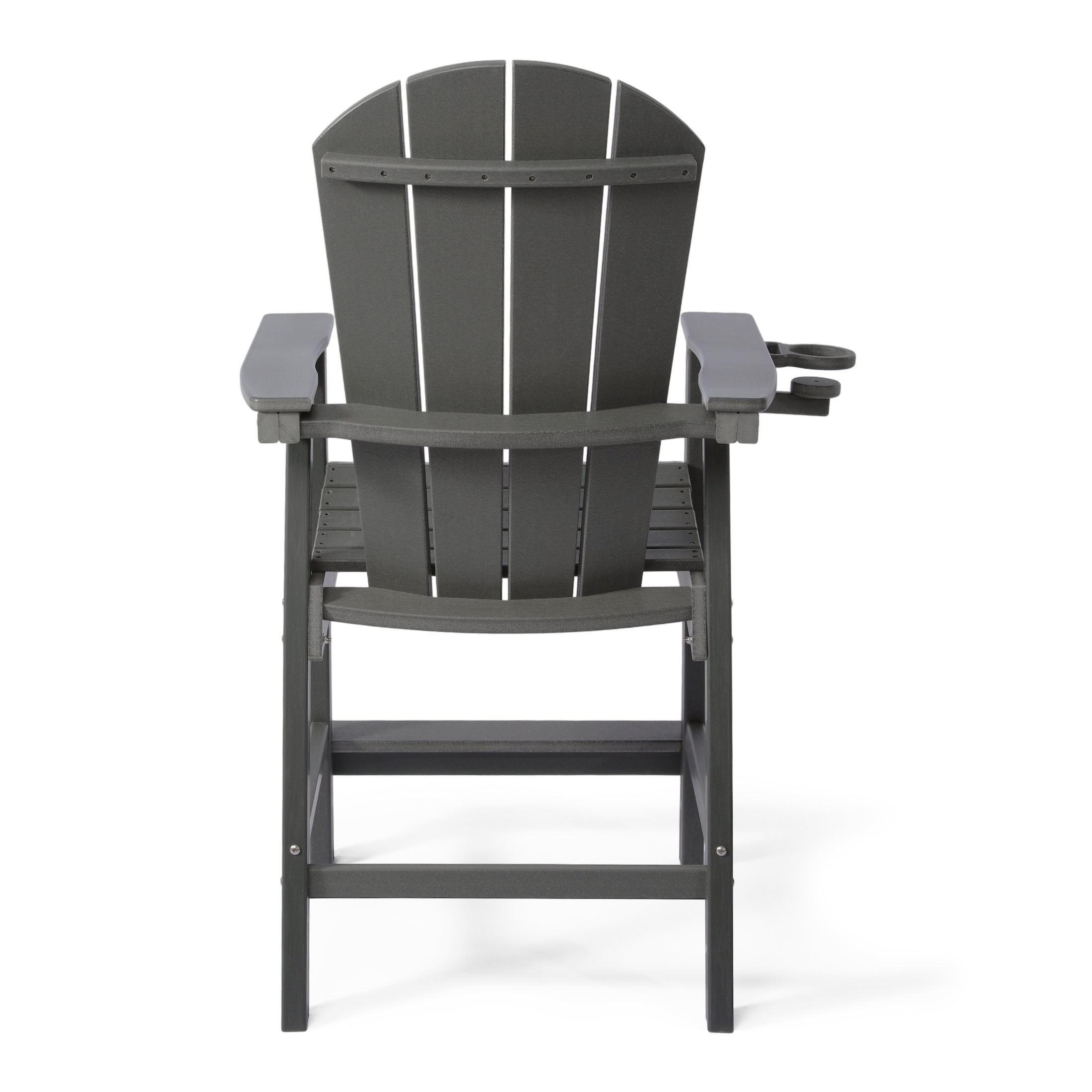 Malibu Outdoor HDPE  Tall Adirondack Counter Height Bar Chair With Cup Holder