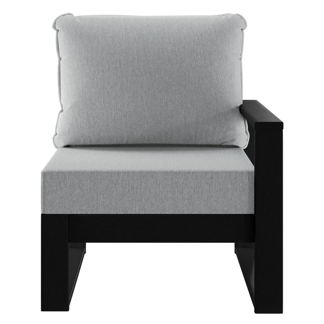 Outdoor Patio HDPE Right Arm Facing Sectional Corner Chair with Patio Cushions