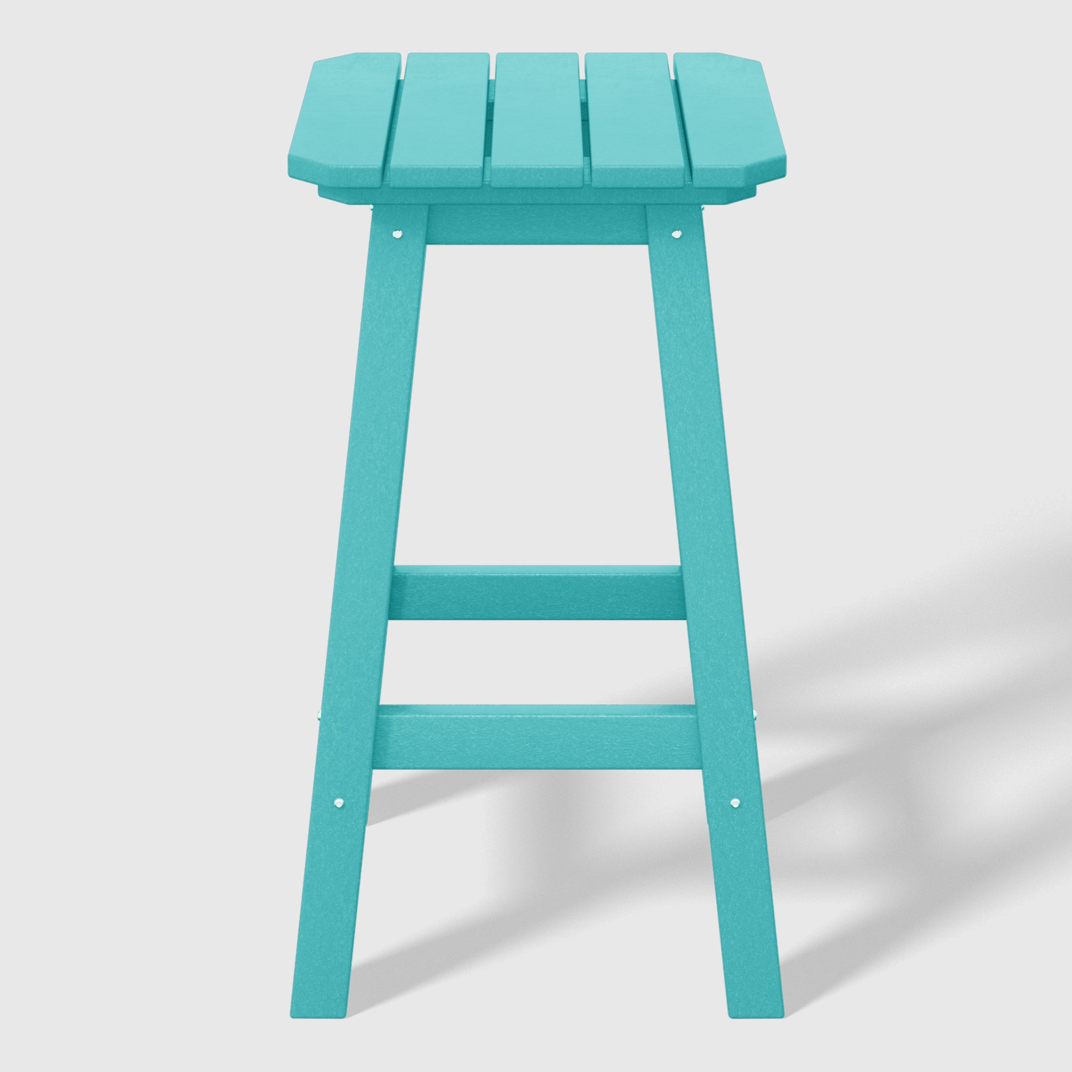 Malibu 24" HDPE Outdoor Patio Counter High Backless Square Bar Stools Set of Three