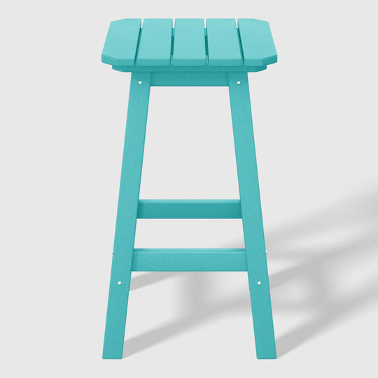 Malibu 24" HDPE Outdoor Patio Counter High Backless Square Bar Stool