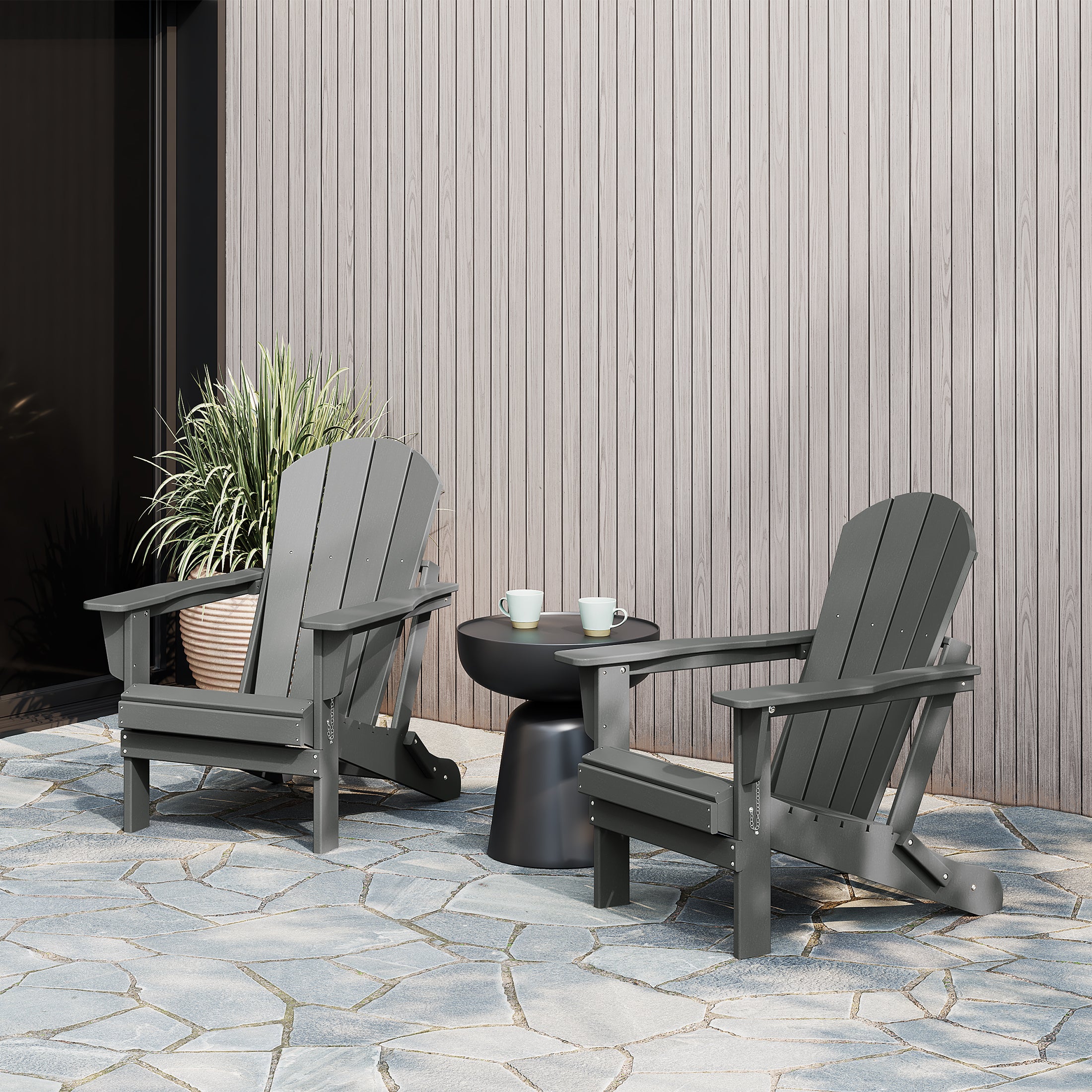 Malibu outdoor folding Poly Adirondack chair (Set of 2)