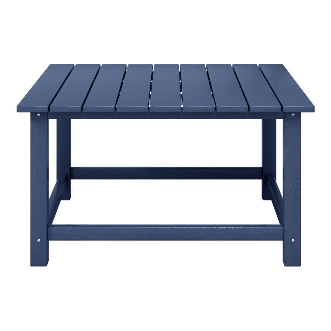 Malibu Low Outdoor HDPE Square Patio Coffee Table