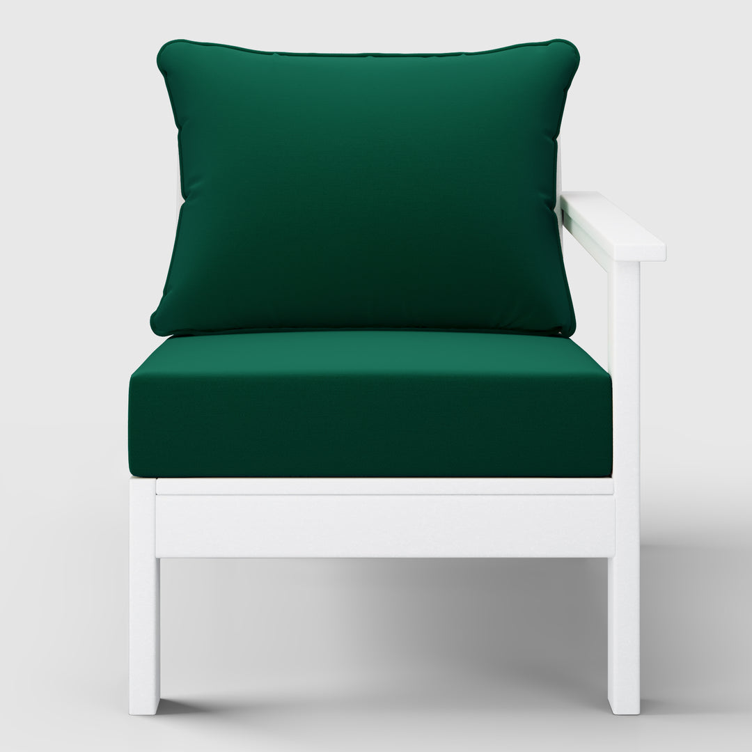 Avalon Outdoor Patio HDPE Right Arm Sectional Corner Club Chair with Patio Cushions