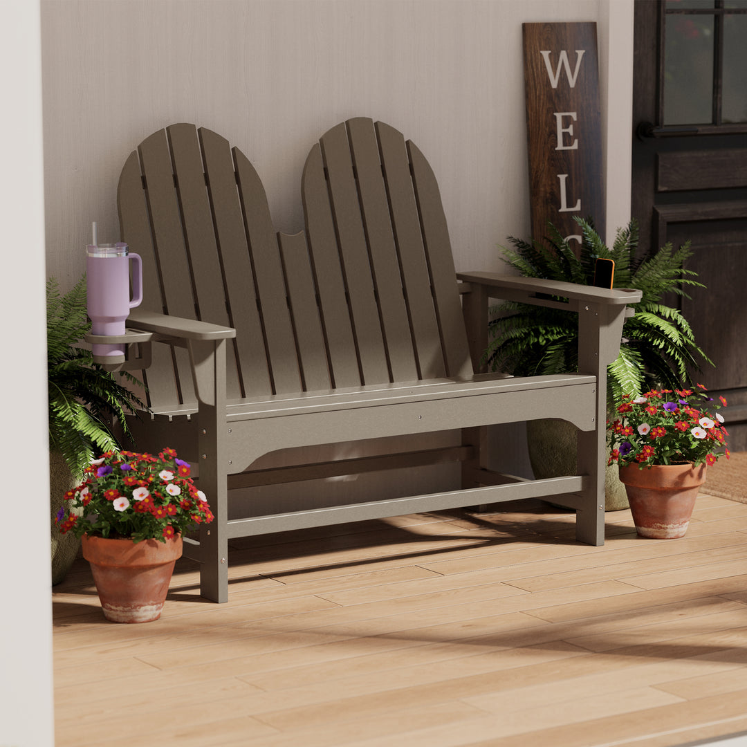 St. Augustine Outdoor Patio 49" HDPE Adirondack Garden Bench