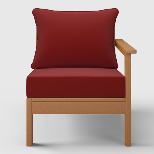 Avalon Outdoor Patio HDPE Right Arm Sectional Corner Club Chair with Patio Cushions