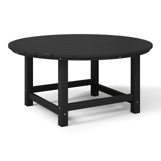 Malibu Low Outdoor HDPE Round Patio Coffee Table