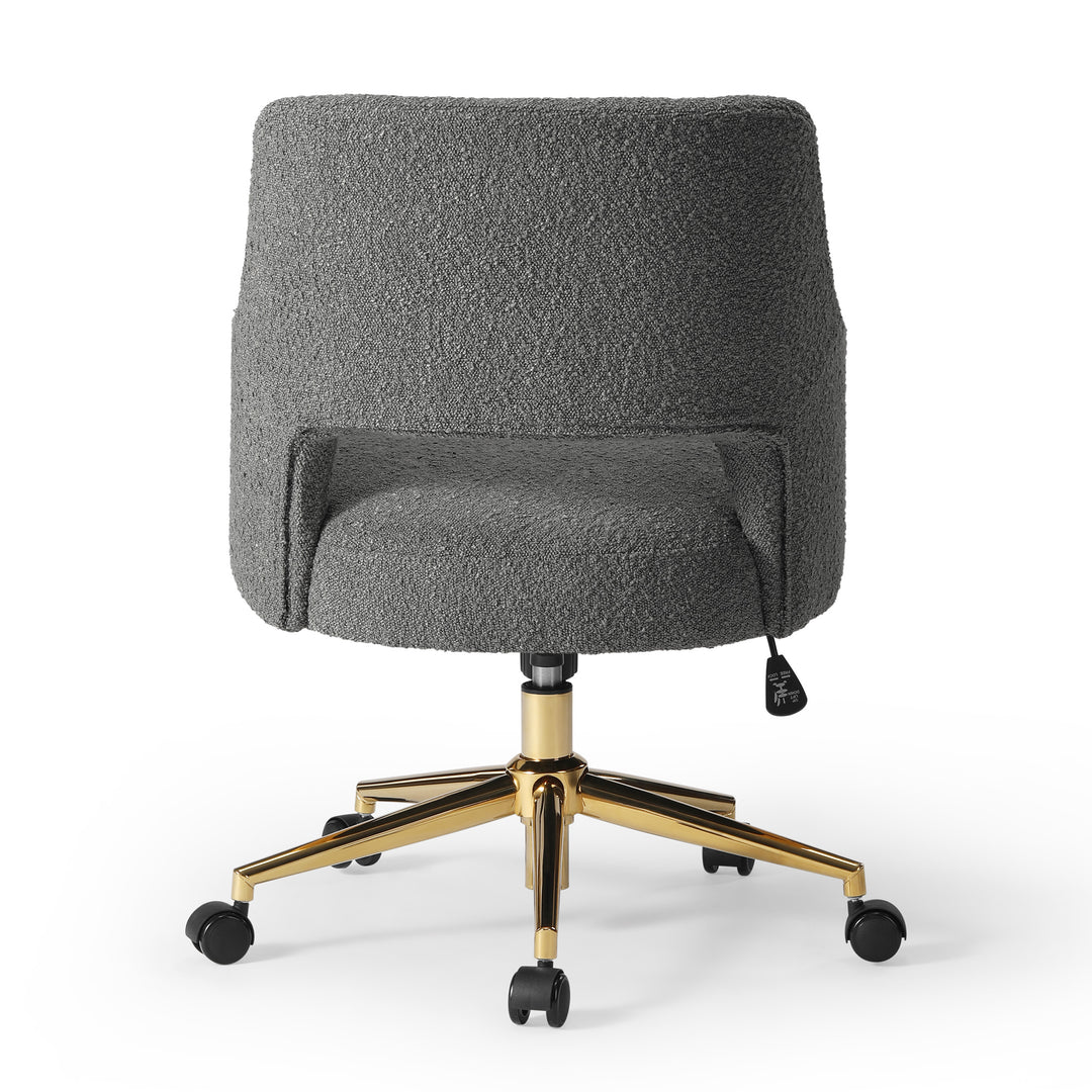 Genevieve Mid-Century Modern Swivel Office Vanity Chair with Wheels