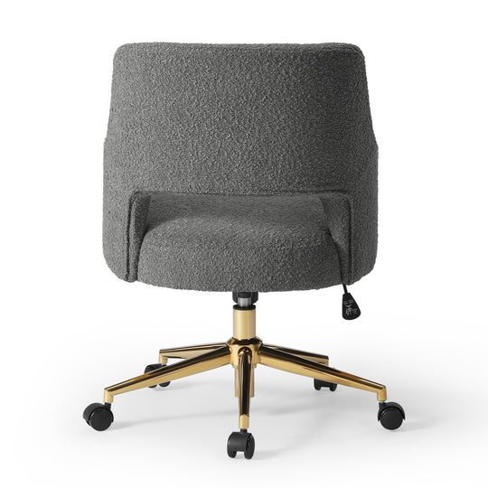 Genevieve Mid-Century Modern Swivel Office Vanity Chair with Wheels