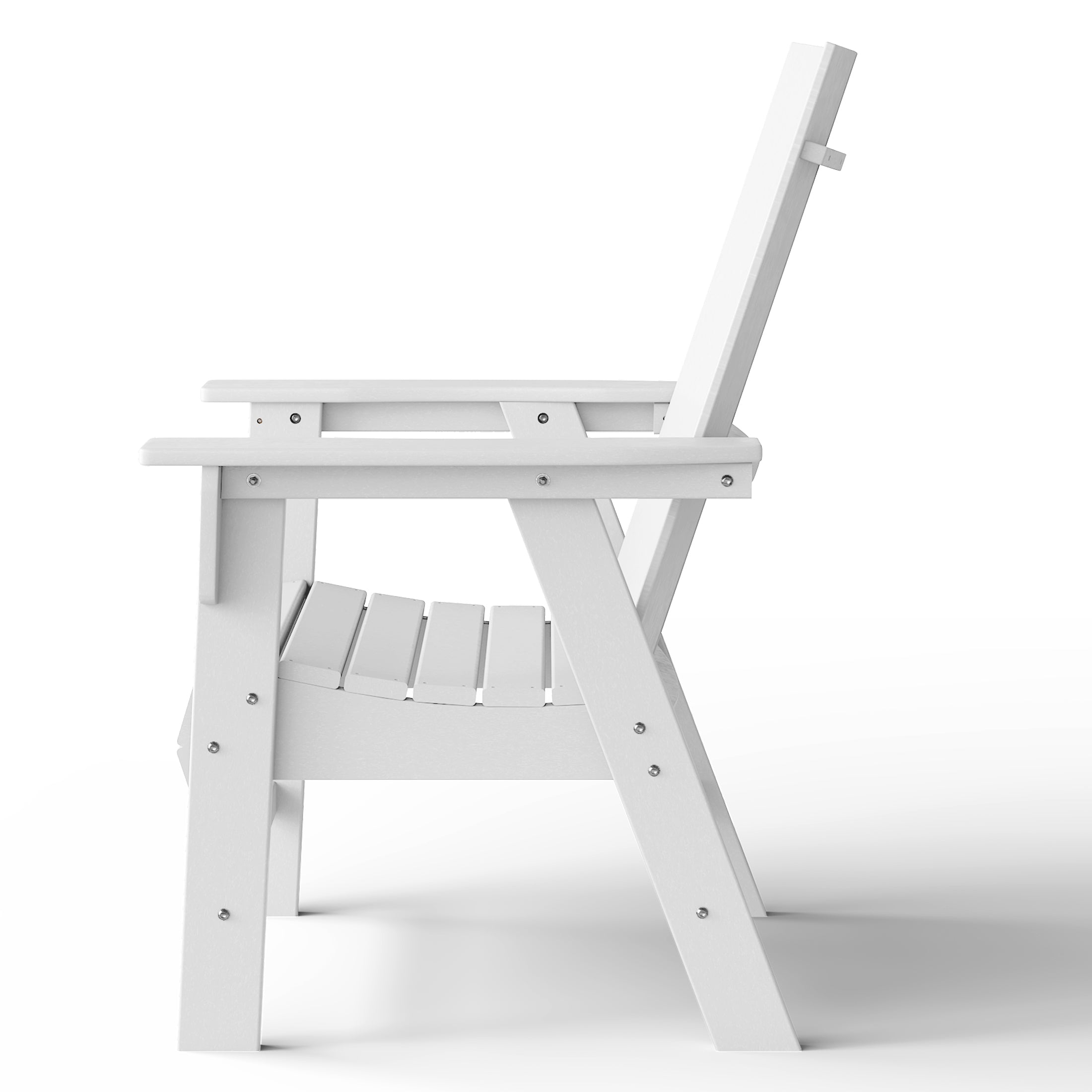Ashore Outdoor Patio HDPE Plastic Modern Adirondack Dining Chairs (Set of 2)