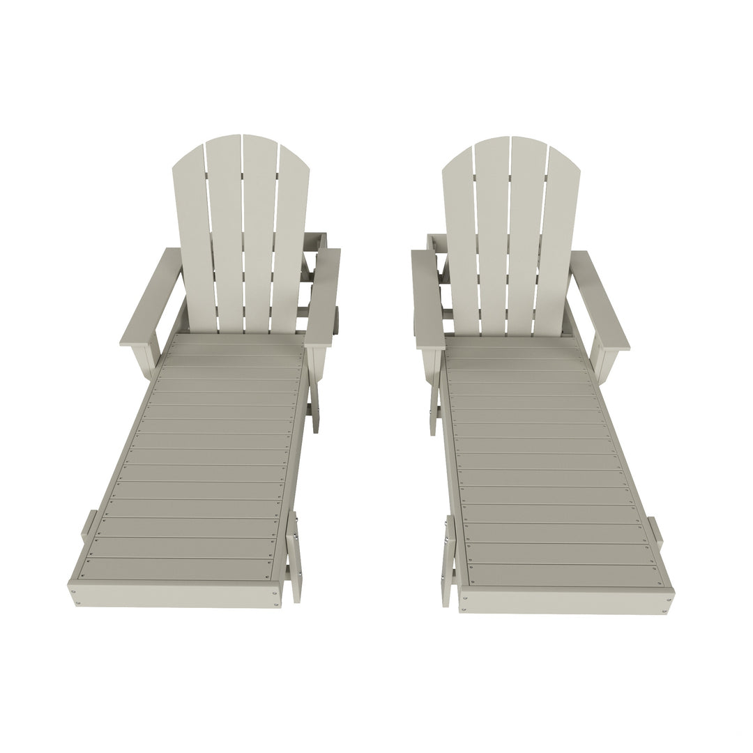 Dylan 2 Piece Adirondack Poly Reclining Chaise Lounge With Arms