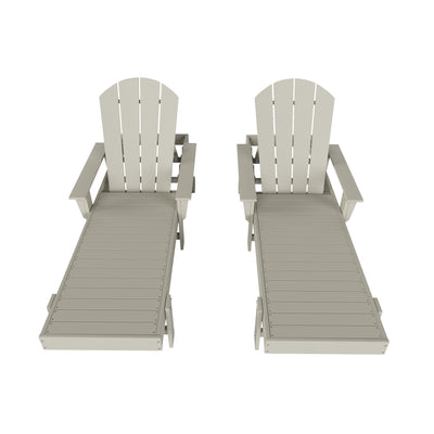 Dylan 2 Piece Adirondack Poly Reclining Chaise Lounge With Arms