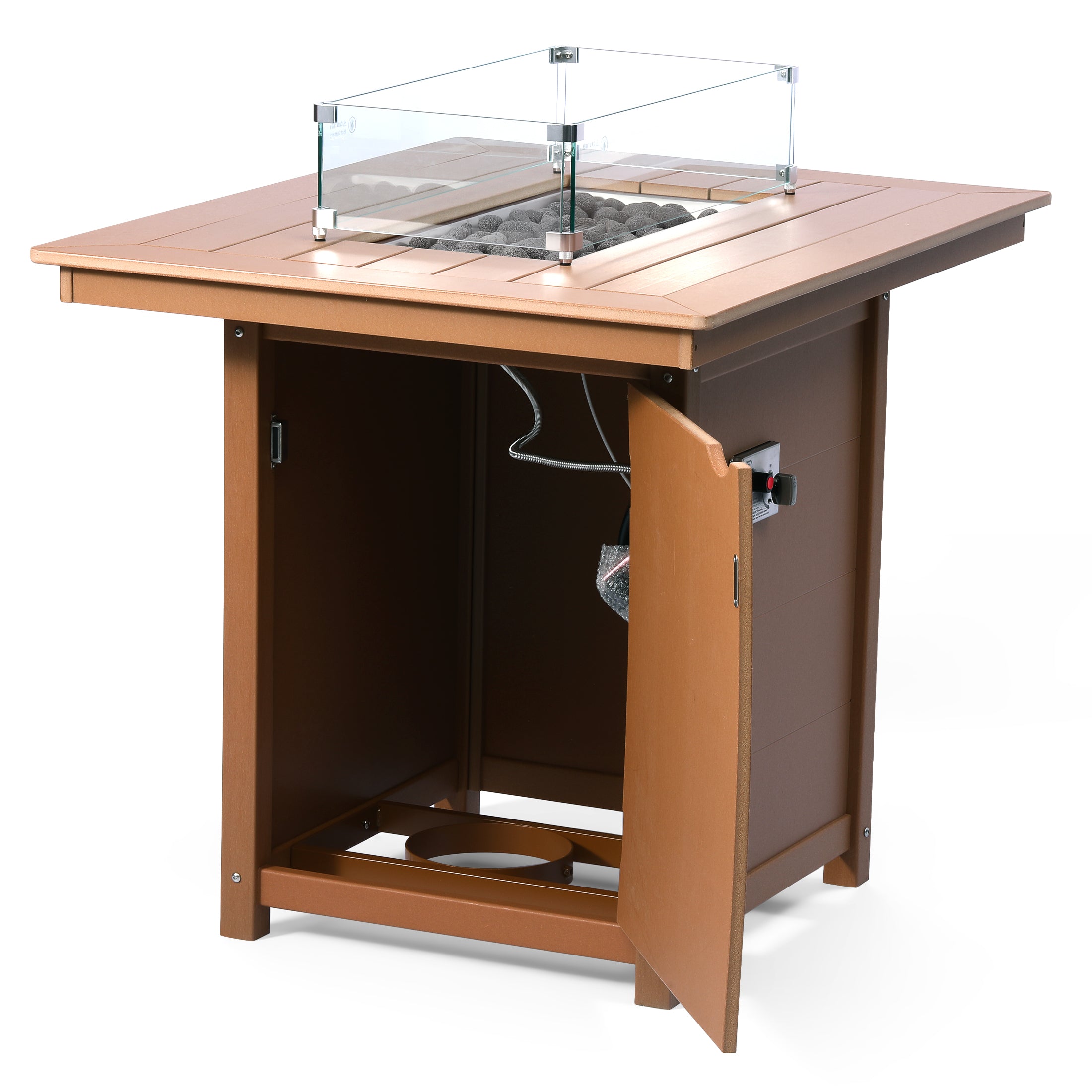 Helios 46" Modern Outdoor Patio Gas Propane Rectangle Fire Pit Table