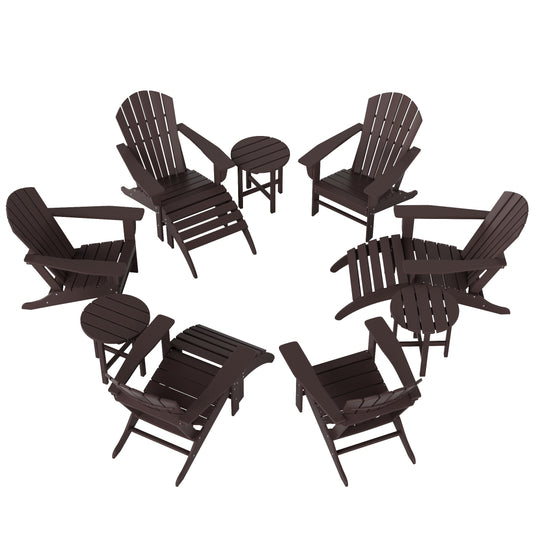 Dylan 12-Piece Outdoor Adirondack Chair With Ottoman And Side Table