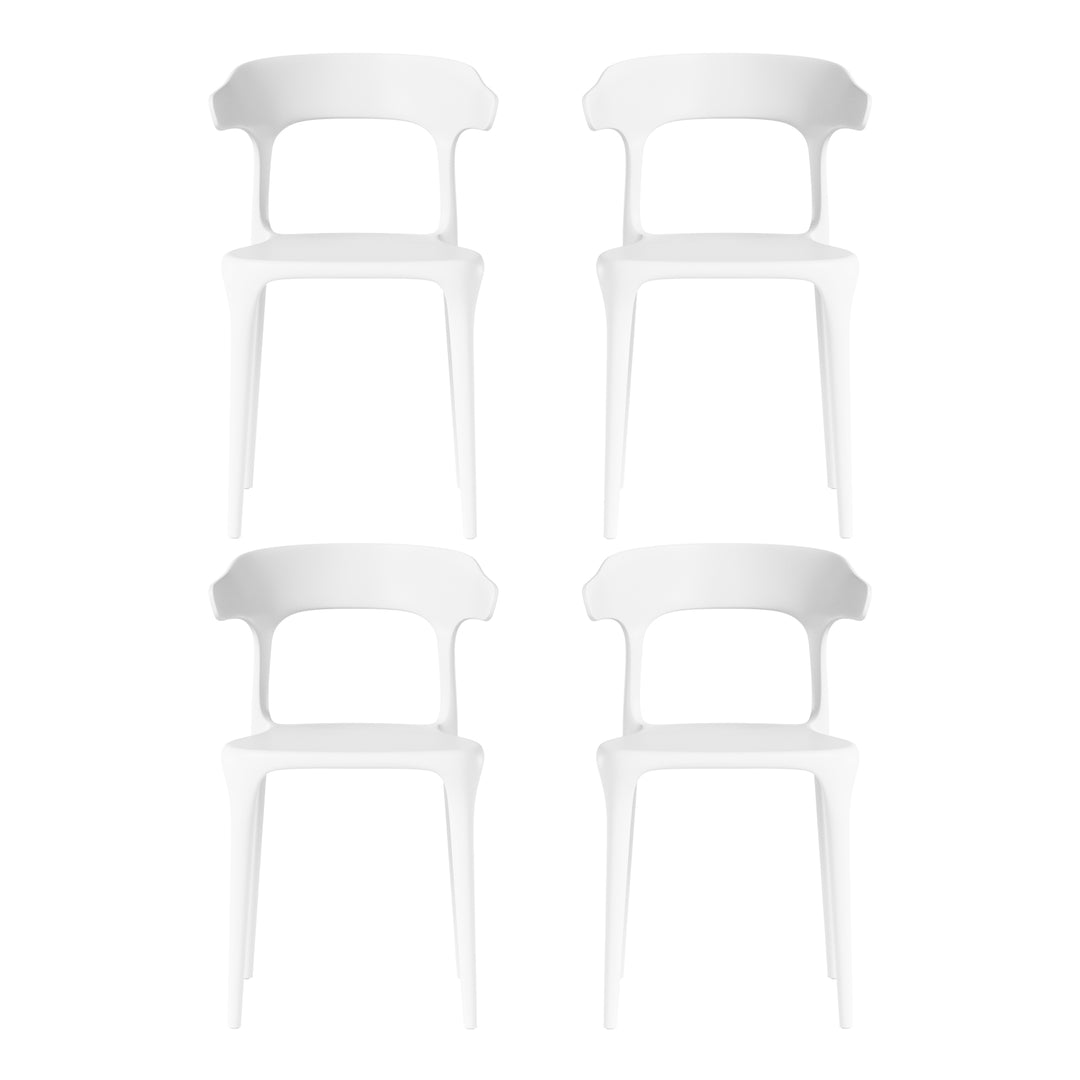 Playa Modern Stackable Resin Plastic Patio Dining Chair (Set of 4)