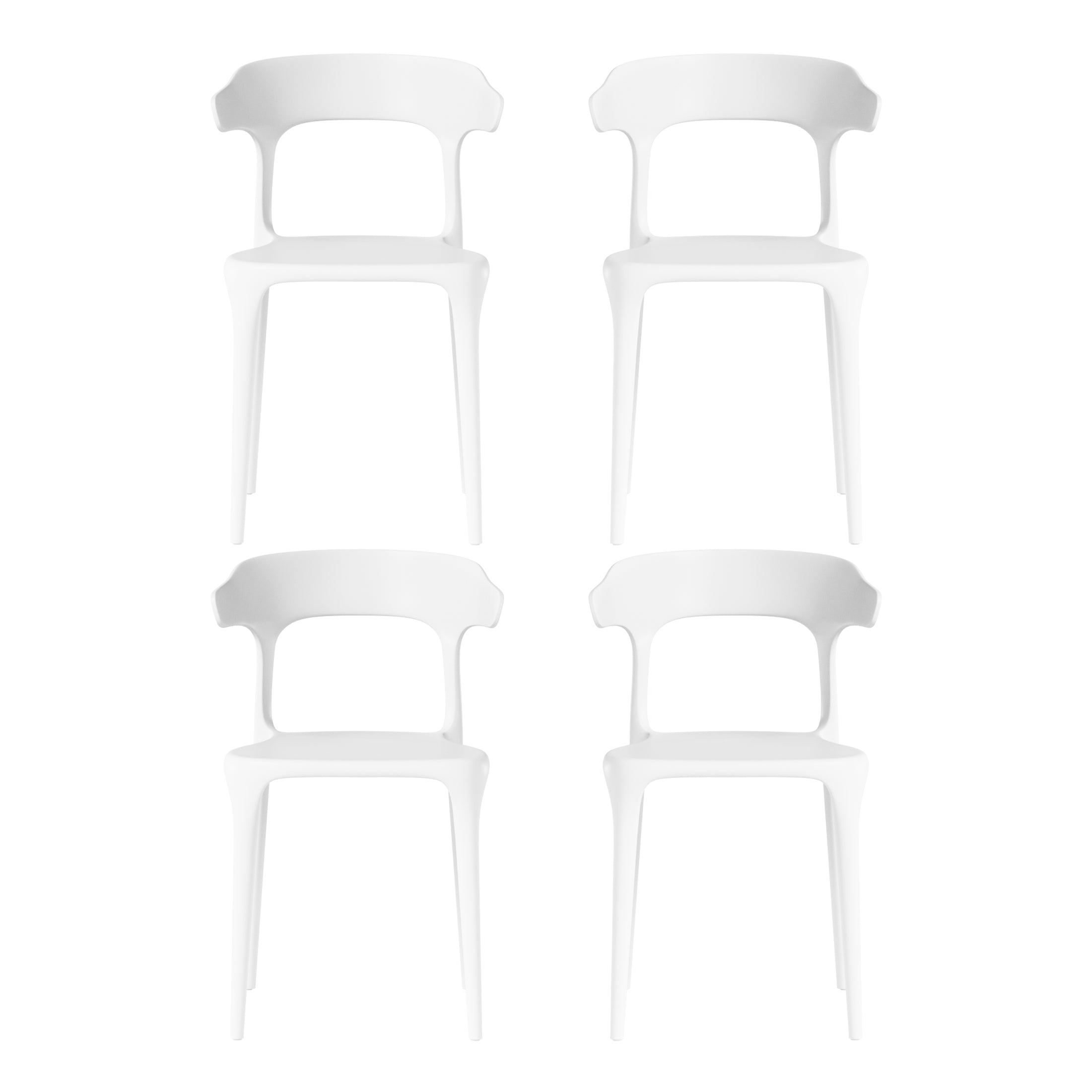 Playa Modern Stackable Resin Plastic Patio Dining Chair (Set of 4)