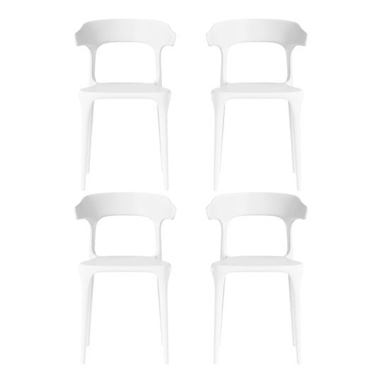 Playa Modern Stackable Resin Plastic Patio Dining Chair (Set of 4)