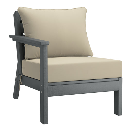 Avalon Outdoor Patio HDPE Sectional Sofa with Patio Cushions
