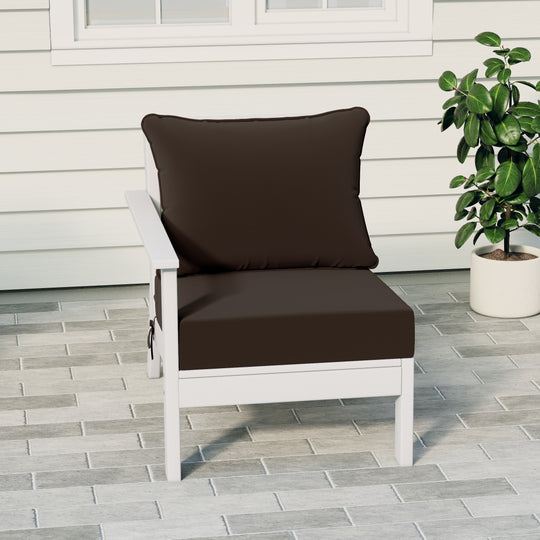 Avalon Outdoor Patio HDPE Left Arm Sectional Corner Club Chair with Patio Cushions