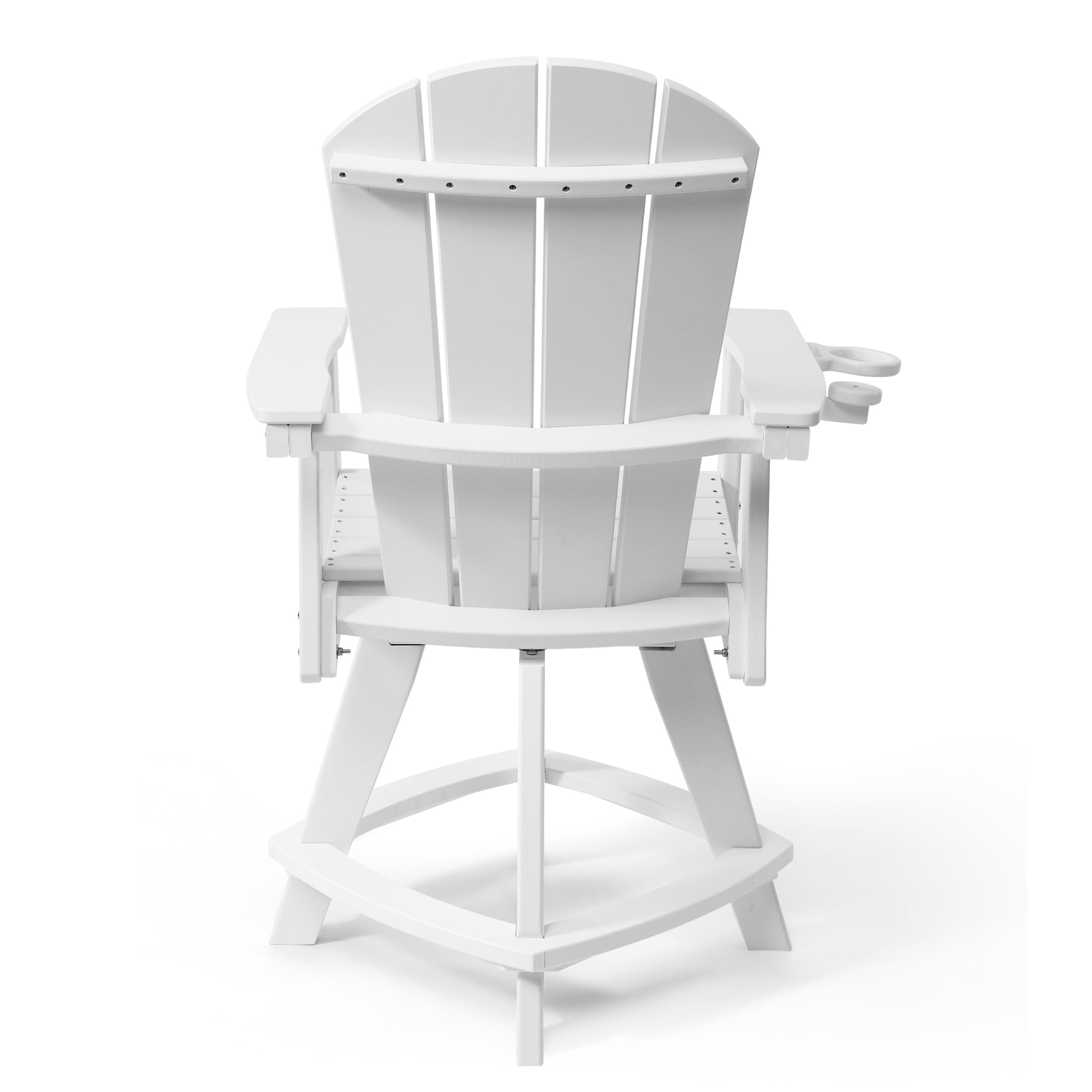 Malibu Outdoor HDPE Adirondack Swivel Counter Height Bar Chair With Cup Holder