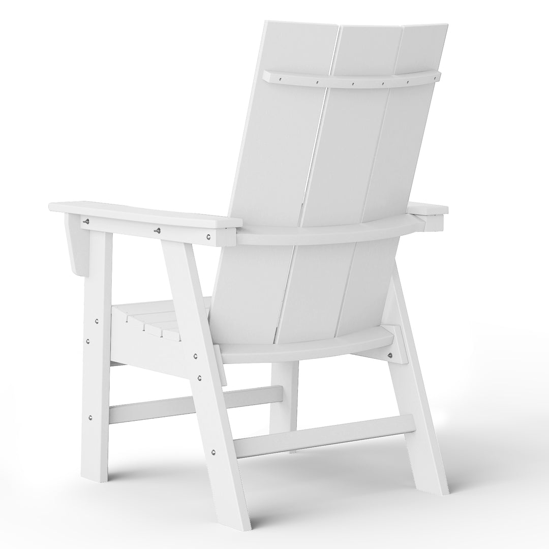 Ashore Outdoor Patio HDPE Plastic Modern Adirondack Dining Chair