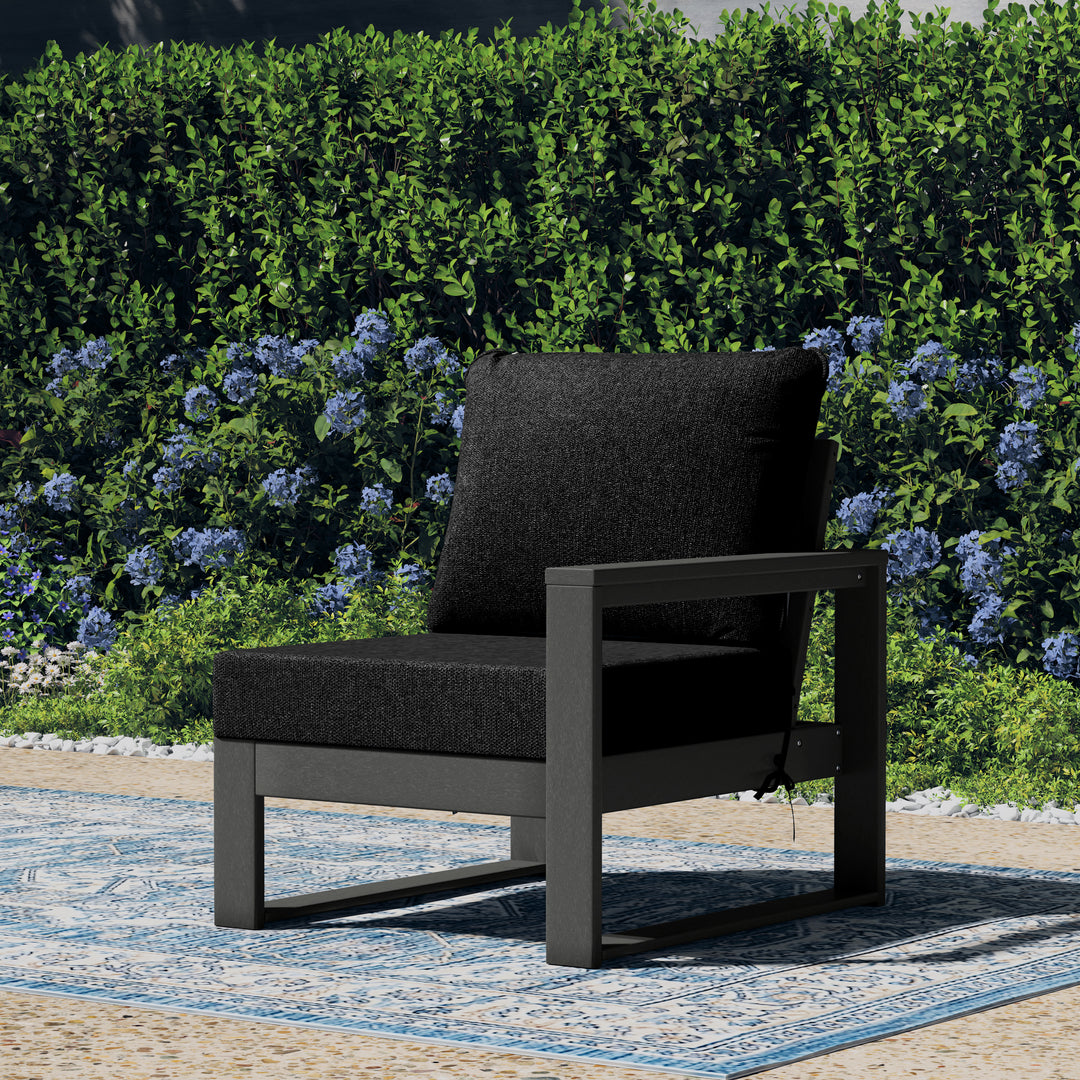 Outdoor Patio HDPE Right Arm Facing Sectional Corner Chair with Patio Cushions