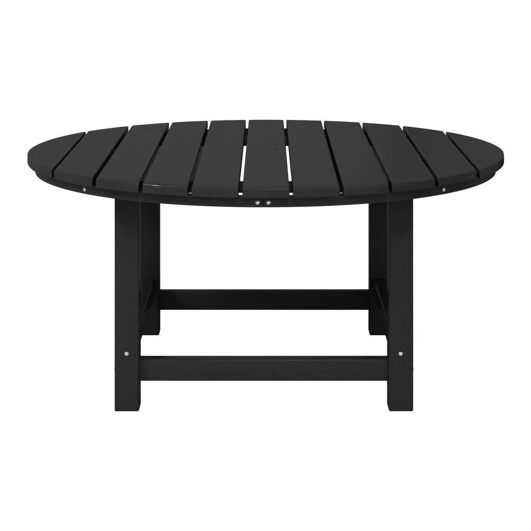 Malibu Low Outdoor HDPE Round Patio Coffee Table