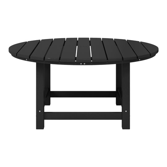Malibu Low Outdoor HDPE Round Patio Coffee Table