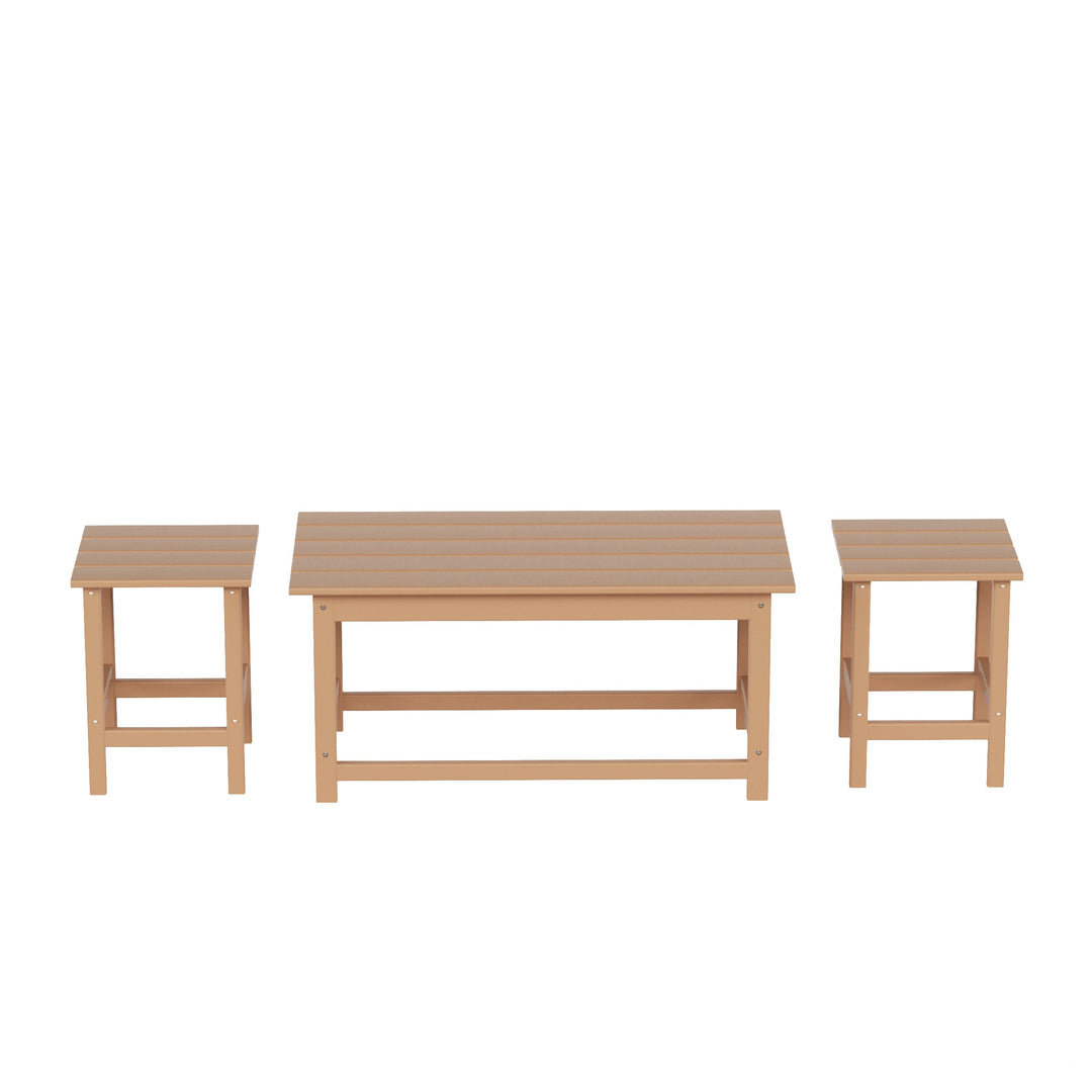 Malibu 3-Piece set outdoor Coffee and Side table for Adirondack chair