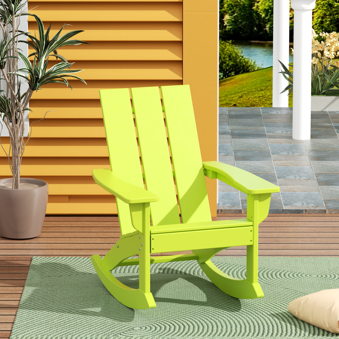 Ashore Outdoor Patio Modern Adirondack Rocking Chair